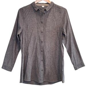 🌈 6/$60 NWOT Zakanaka Size Medium Flannel Long Sleeve Shirt Grey Tunic